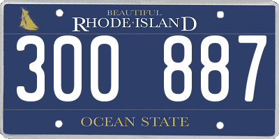 RI license plate 300887