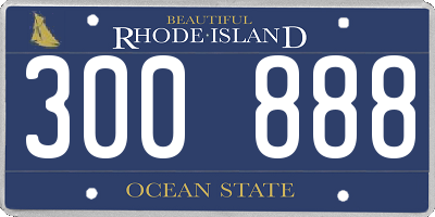 RI license plate 300888