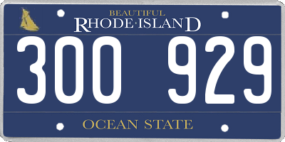 RI license plate 300929
