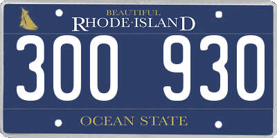 RI license plate 300930