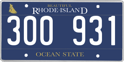 RI license plate 300931