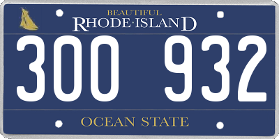 RI license plate 300932