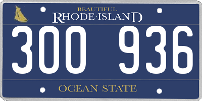 RI license plate 300936