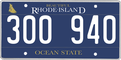 RI license plate 300940