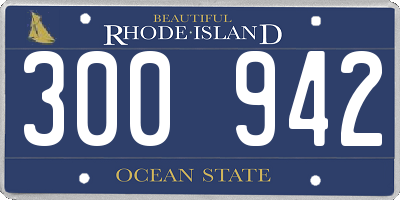 RI license plate 300942