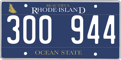 RI license plate 300944