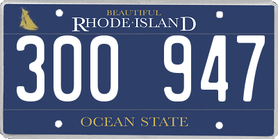 RI license plate 300947