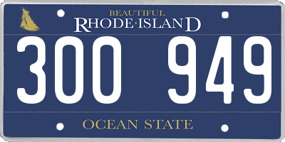 RI license plate 300949