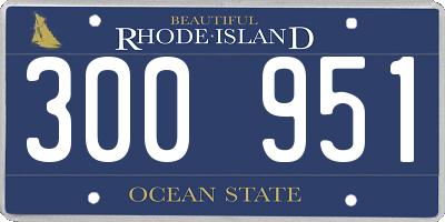 RI license plate 300951