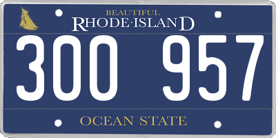 RI license plate 300957
