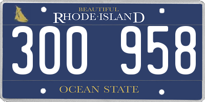RI license plate 300958