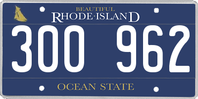 RI license plate 300962