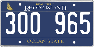RI license plate 300965