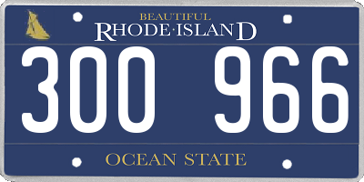 RI license plate 300966