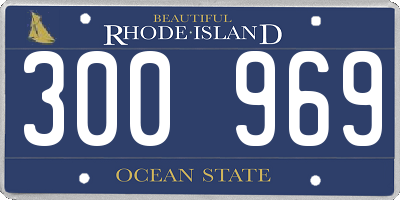 RI license plate 300969