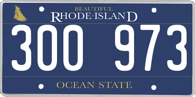RI license plate 300973