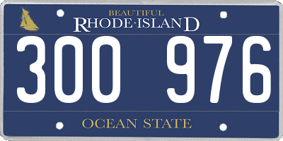 RI license plate 300976