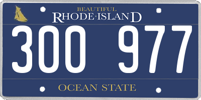 RI license plate 300977