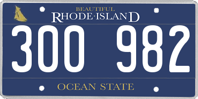 RI license plate 300982