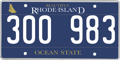 RI license plate 300983