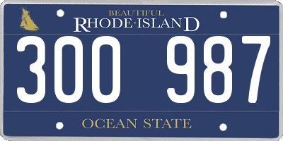 RI license plate 300987
