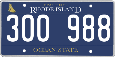 RI license plate 300988
