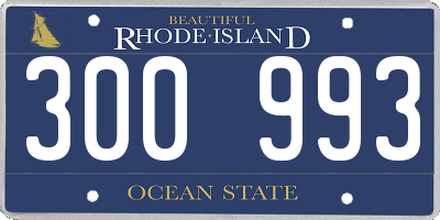 RI license plate 300993