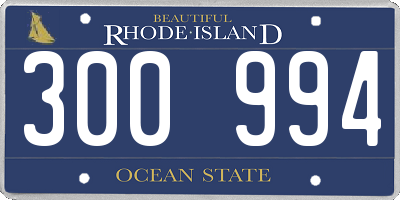 RI license plate 300994