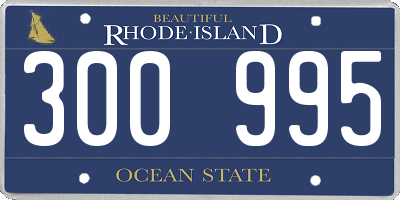 RI license plate 300995