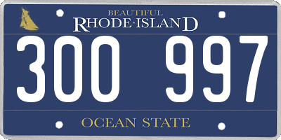 RI license plate 300997