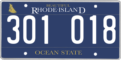 RI license plate 301018