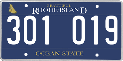 RI license plate 301019
