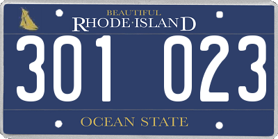 RI license plate 301023