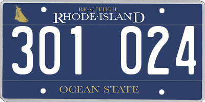 RI license plate 301024