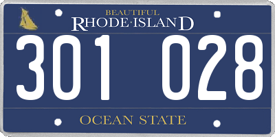RI license plate 301028