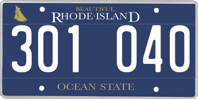 RI license plate 301040
