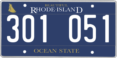 RI license plate 301051