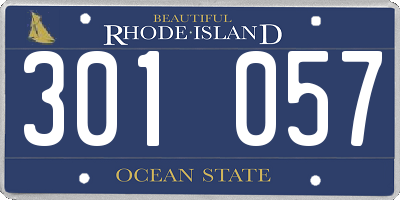 RI license plate 301057