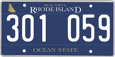 RI license plate 301059