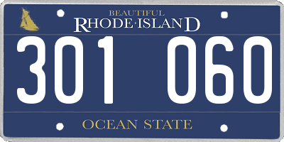 RI license plate 301060