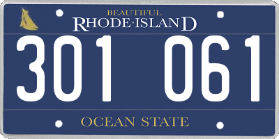 RI license plate 301061