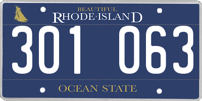 RI license plate 301063