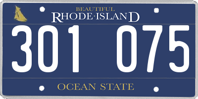 RI license plate 301075
