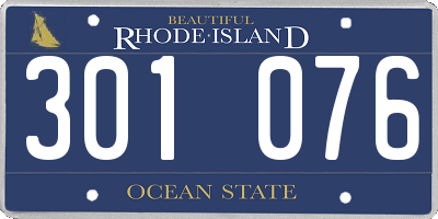 RI license plate 301076