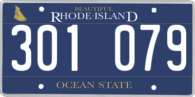 RI license plate 301079