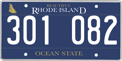 RI license plate 301082