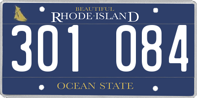 RI license plate 301084