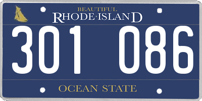 RI license plate 301086