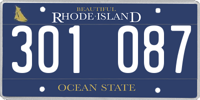 RI license plate 301087