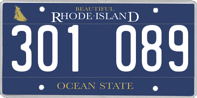 RI license plate 301089
